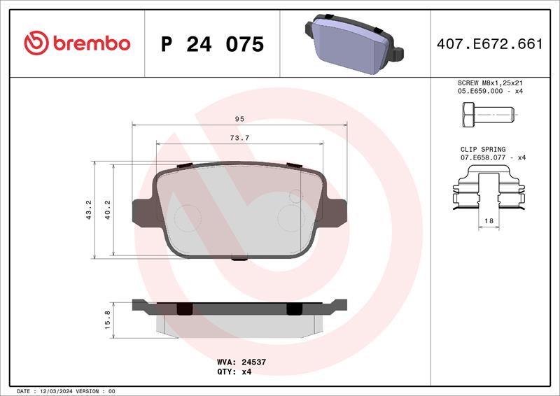 set placute frana,frana disc - BREMBO