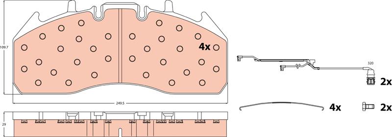 set placute frana,frana disc - TRW