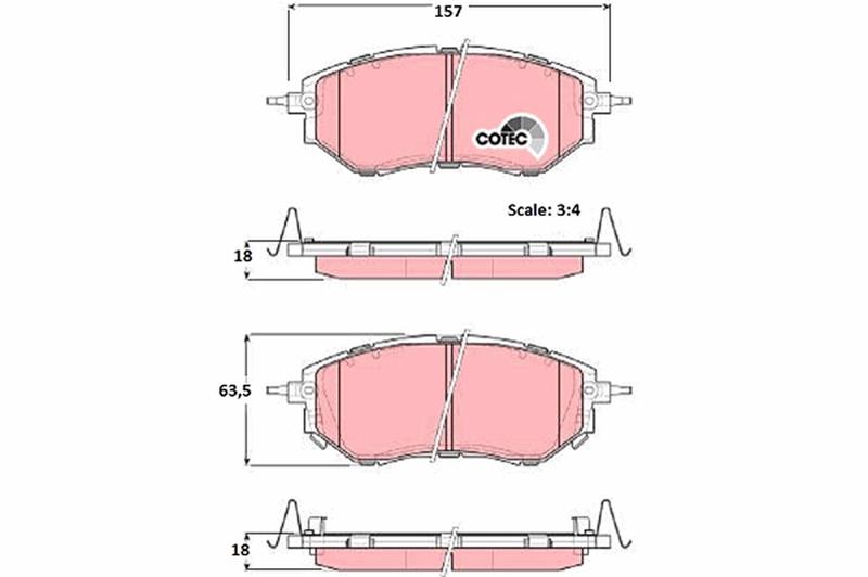 set placute frana,frana disc - TRW