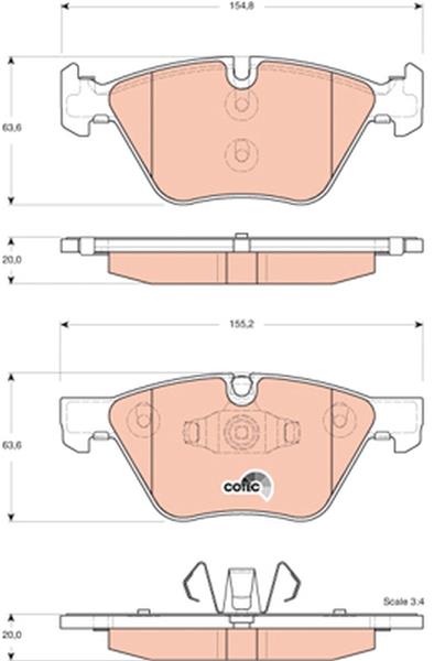 set placute frana,frana disc - TRW