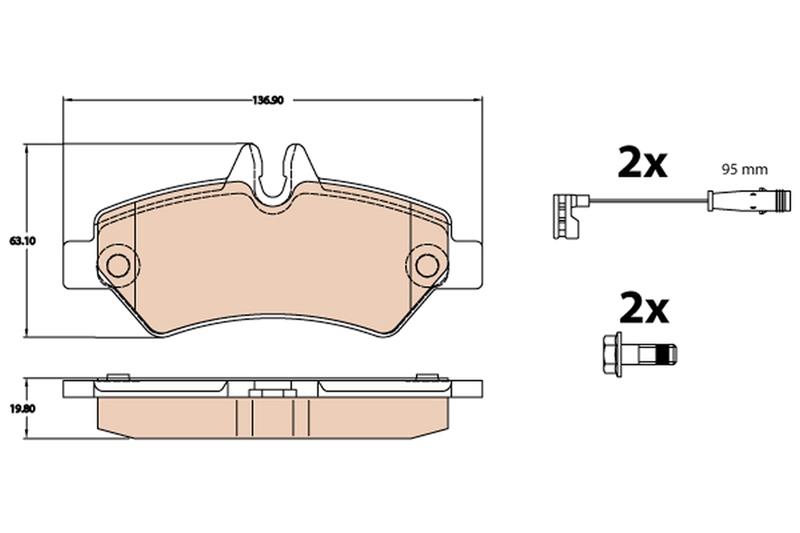 set placute frana,frana disc - TRW