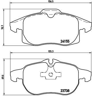set placute frana,frana disc - BREMBO