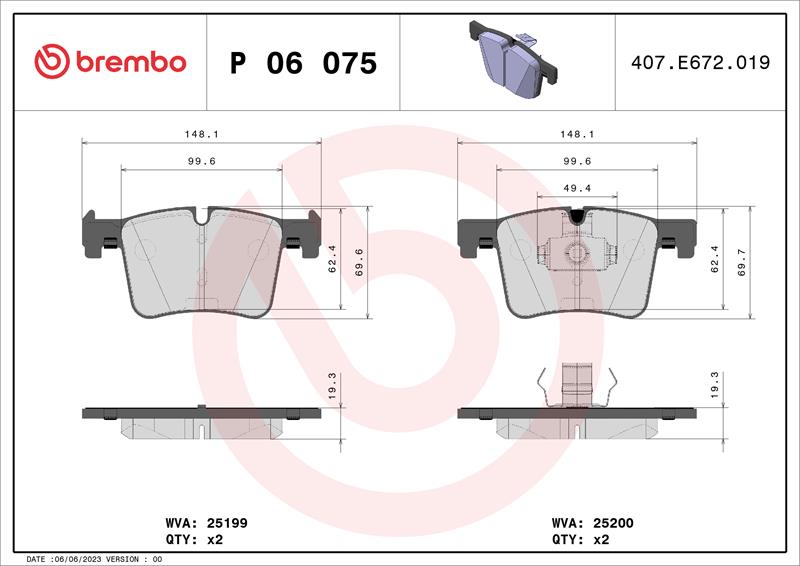 set placute frana,frana disc - BREMBO