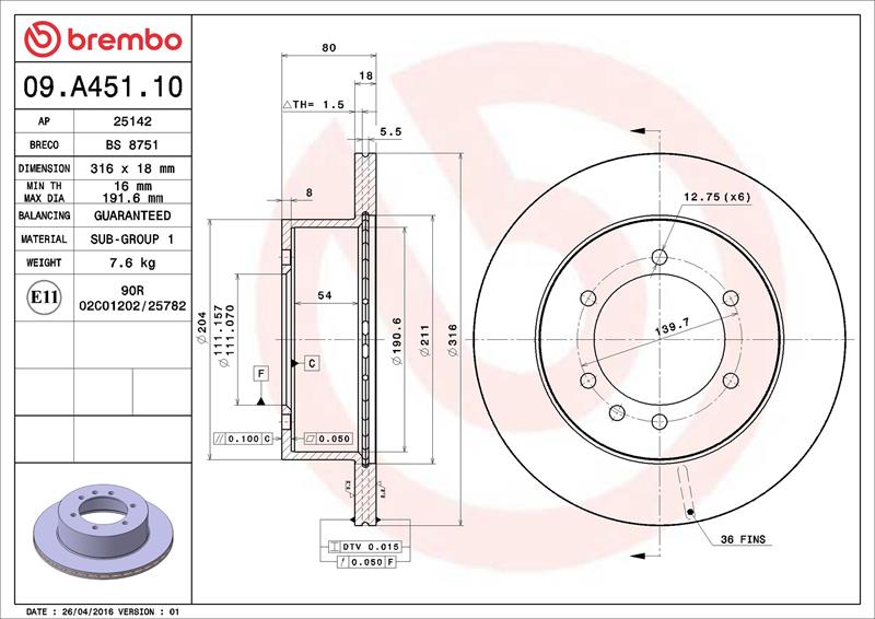 Disc frana - BREMBO