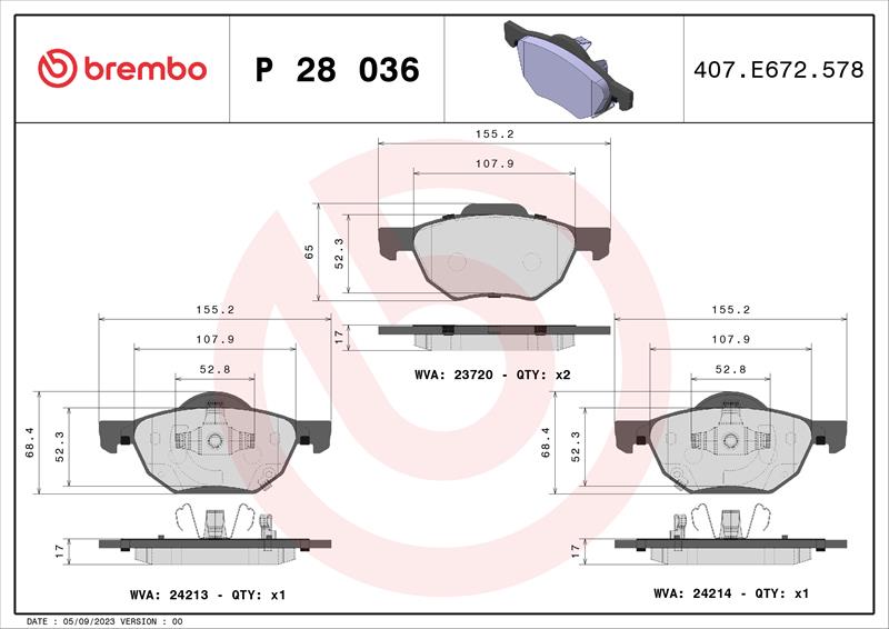 set placute frana,frana disc - BREMBO