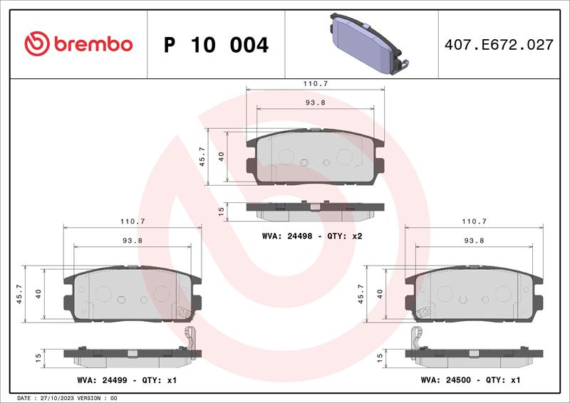 set placute frana,frana disc - BREMBO