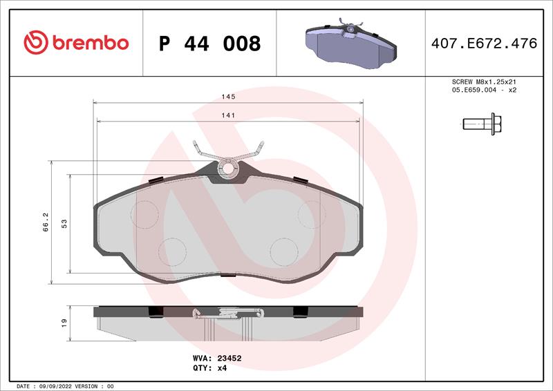 set placute frana,frana disc - BREMBO