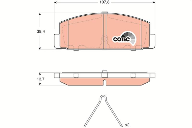 set placute frana,frana disc - TRW