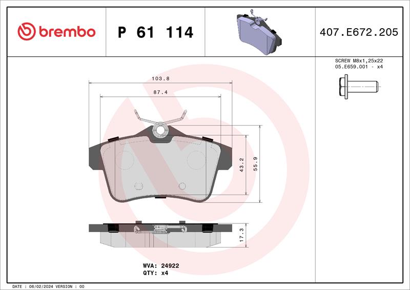 set placute frana,frana disc - BREMBO