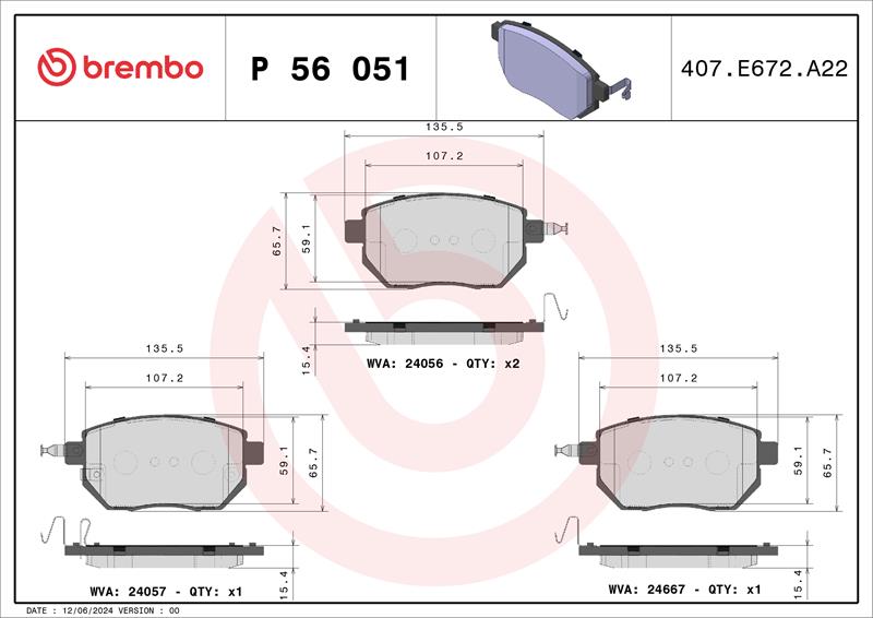 set placute frana,frana disc - BREMBO
