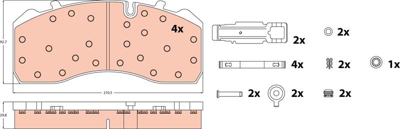 set placute frana,frana disc - TRW