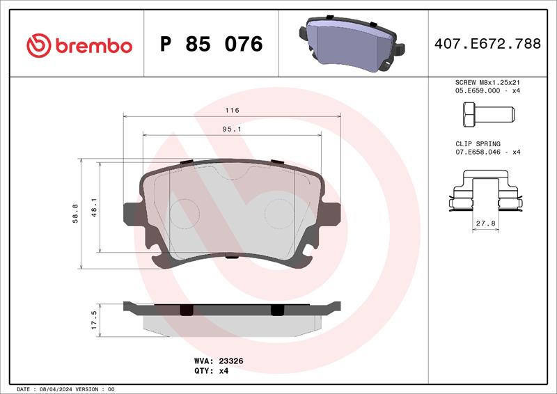 set placute frana,frana disc - BREMBO