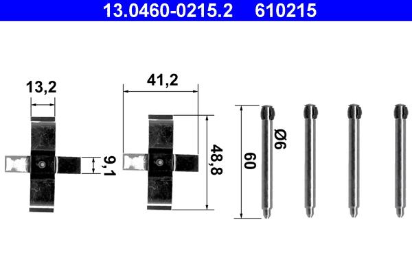 Set accesorii, placute frana - ATE