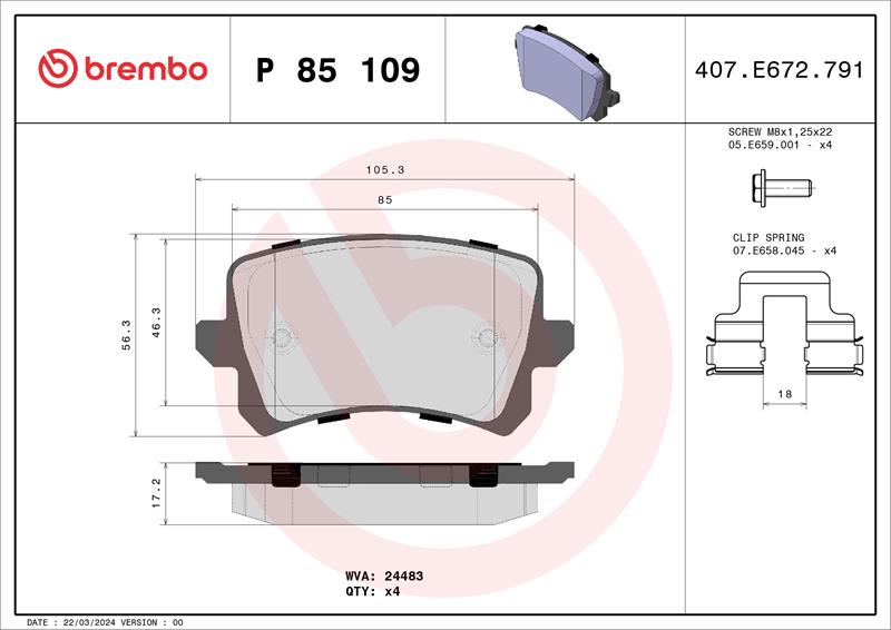 set placute frana,frana disc - BREMBO