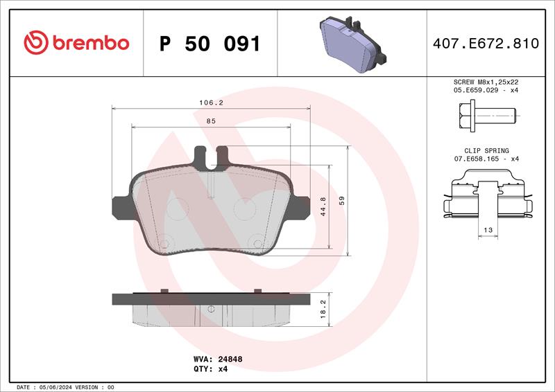 set placute frana,frana disc - BREMBO