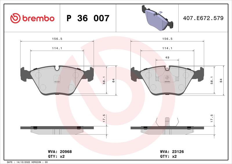 set placute frana,frana disc - BREMBO