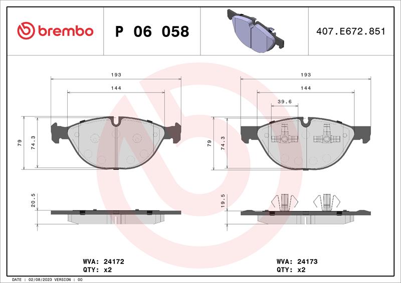 set placute frana,frana disc - BREMBO