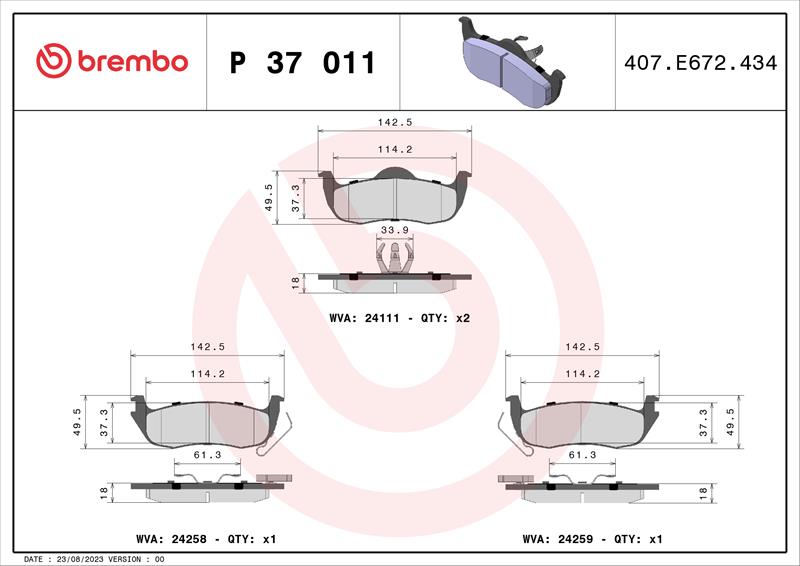 set placute frana,frana disc - BREMBO