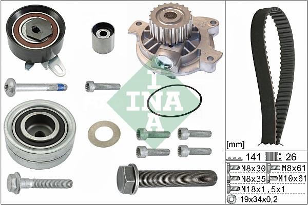 Set pompa apa + curea dintata - INA