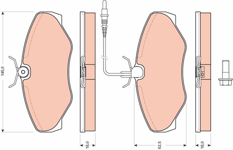set placute frana,frana disc - TRW
