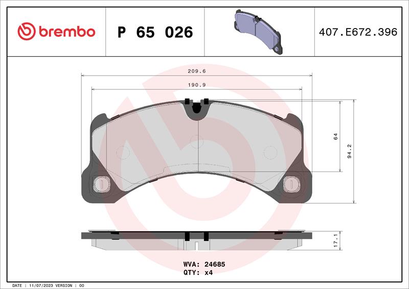 set placute frana,frana disc - BREMBO