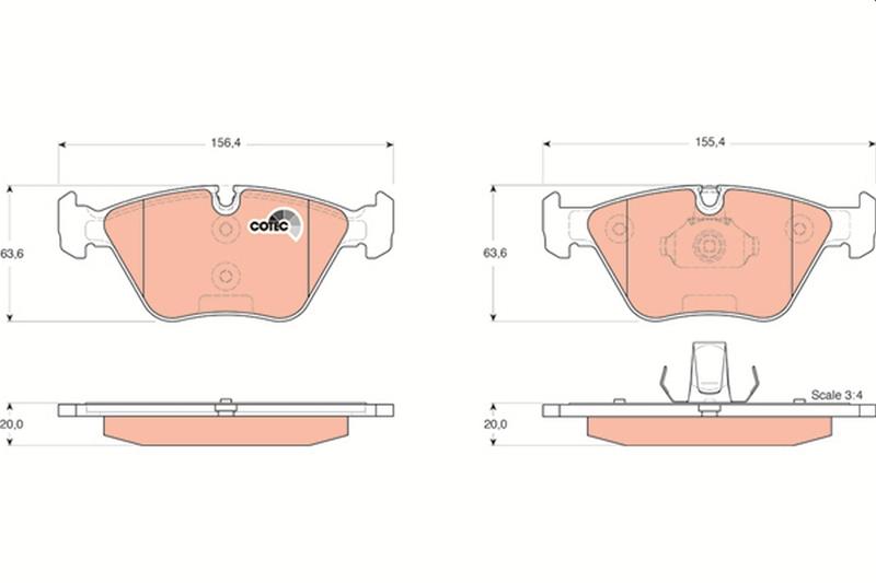 set placute frana,frana disc - TRW