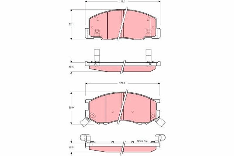 set placute frana,frana disc - TRW