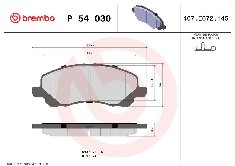 set placute frana,frana disc - BREMBO