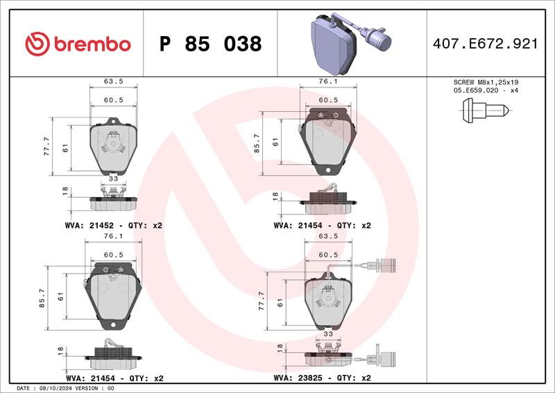 set placute frana,frana disc - BREMBO
