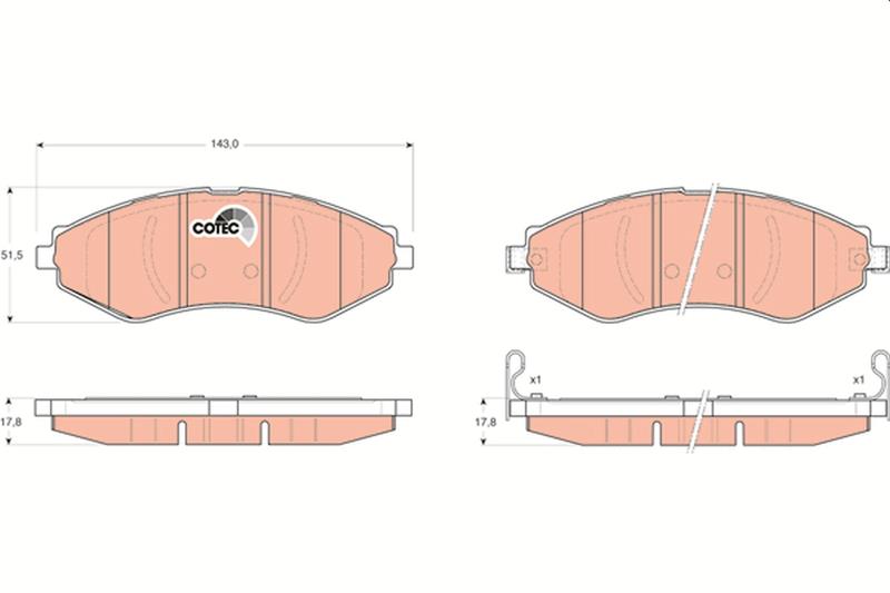 set placute frana,frana disc - TRW