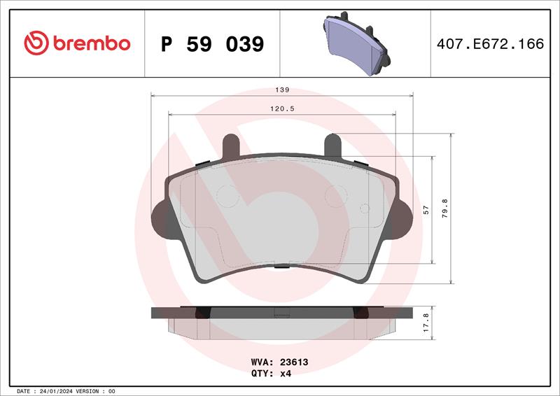 set placute frana,frana disc - BREMBO
