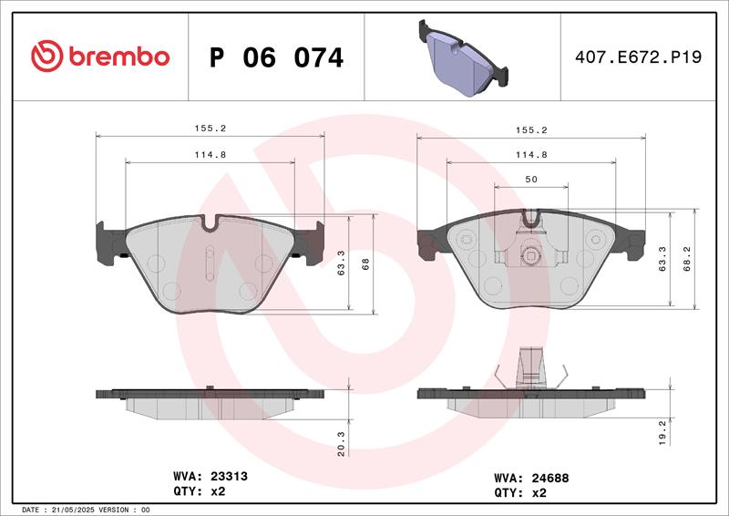 set placute frana,frana disc - BREMBO