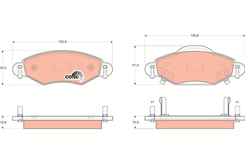 set placute frana,frana disc - TRW