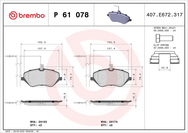 set placute frana,frana disc - BREMBO