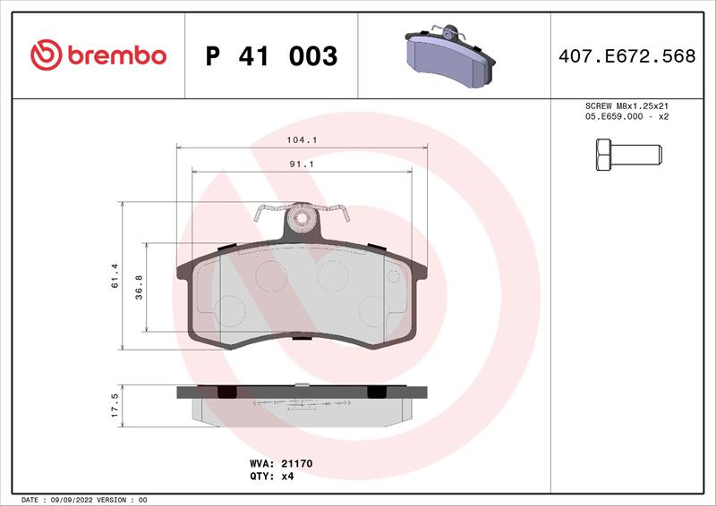 set placute frana,frana disc - BREMBO