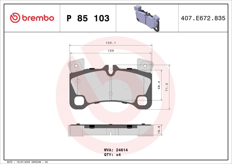 set placute frana,frana disc - BREMBO