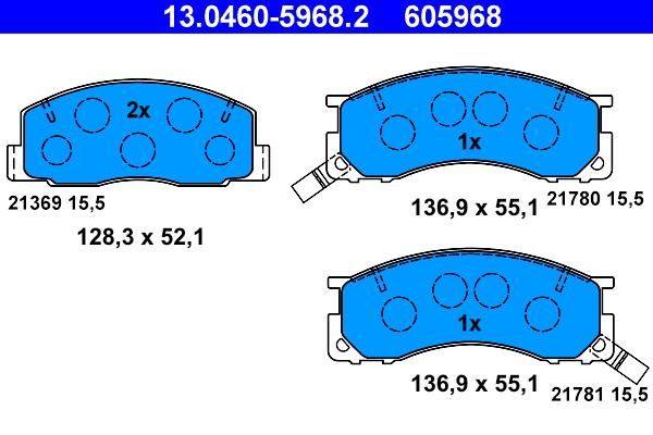 set placute frana,frana disc - ATE