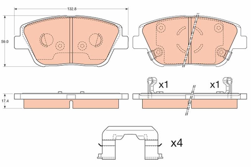 set placute frana,frana disc - TRW