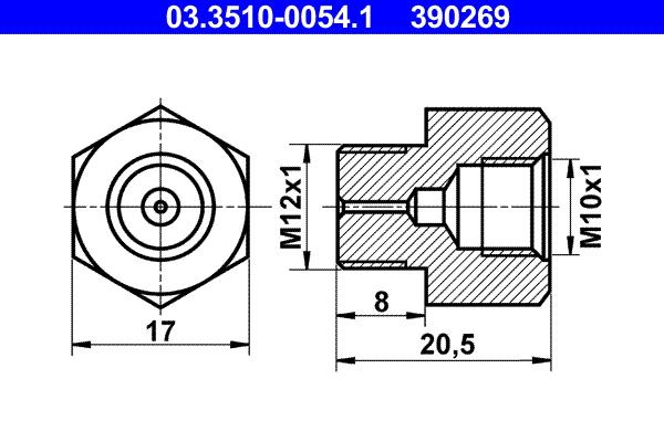 Adaptor, conducte frana - ATE
