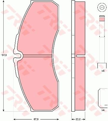 set placute frana,frana disc - TRW