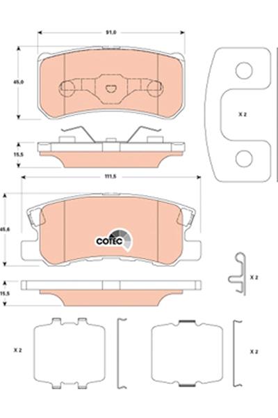 set placute frana,frana disc - TRW
