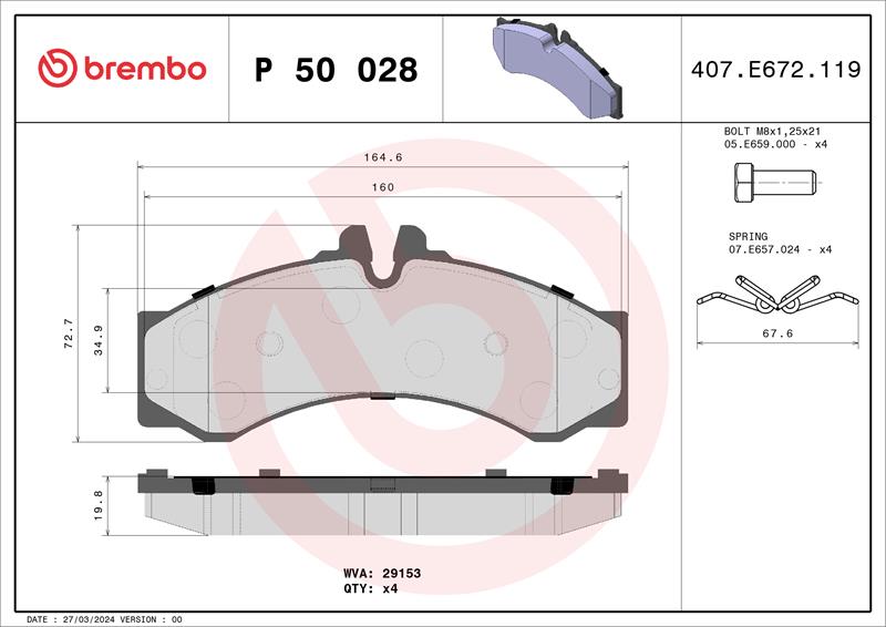 set placute frana,frana disc - BREMBO