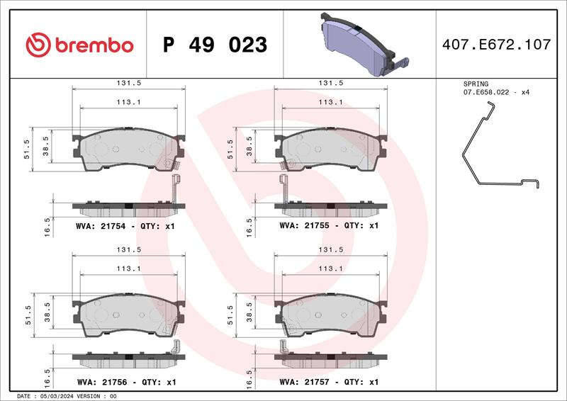 set placute frana,frana disc - BREMBO