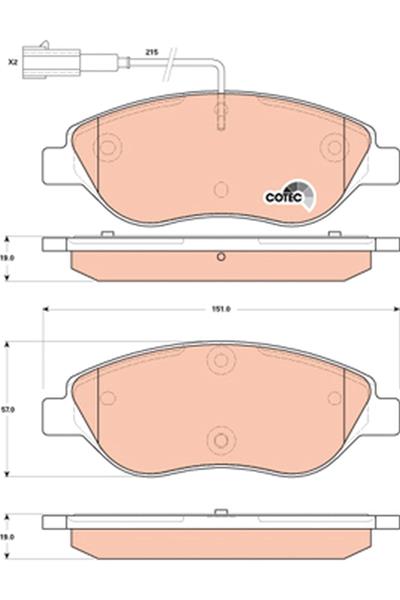 set placute frana,frana disc - TRW