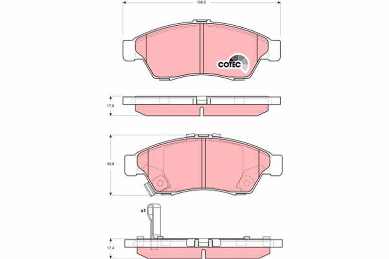 set placute frana,frana disc - TRW