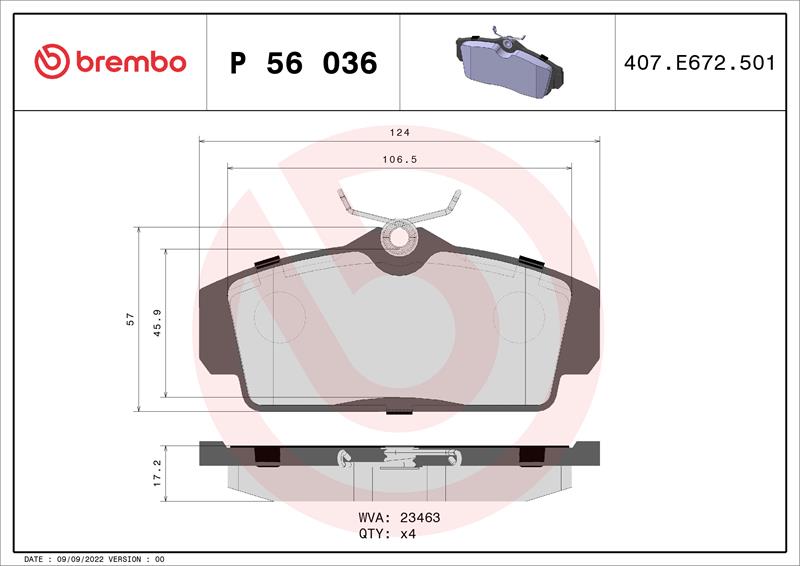 set placute frana,frana disc - BREMBO