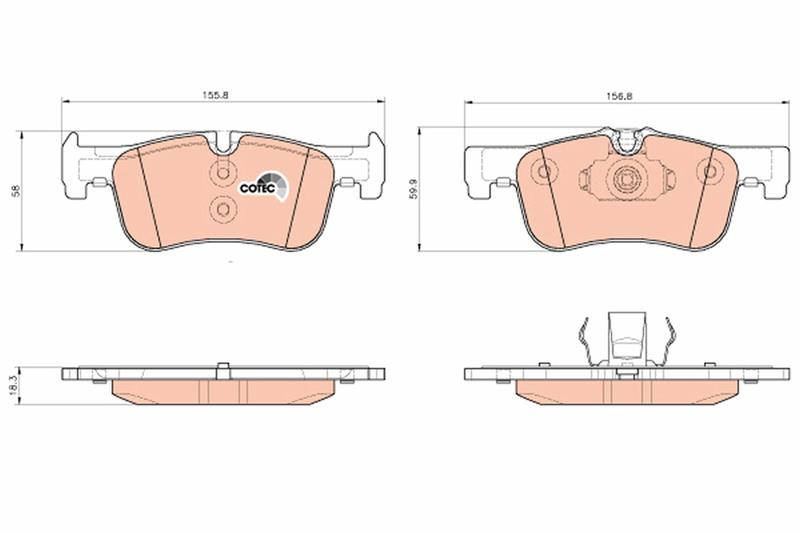set placute frana,frana disc - TRW
