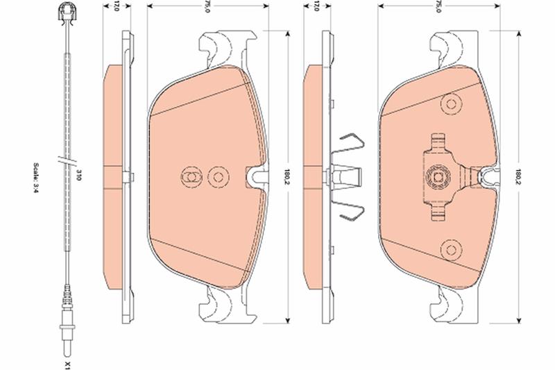 set placute frana,frana disc - TRW