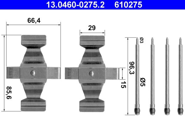Set accesorii, placute frana - ATE