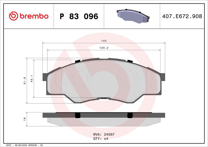 set placute frana,frana disc - BREMBO